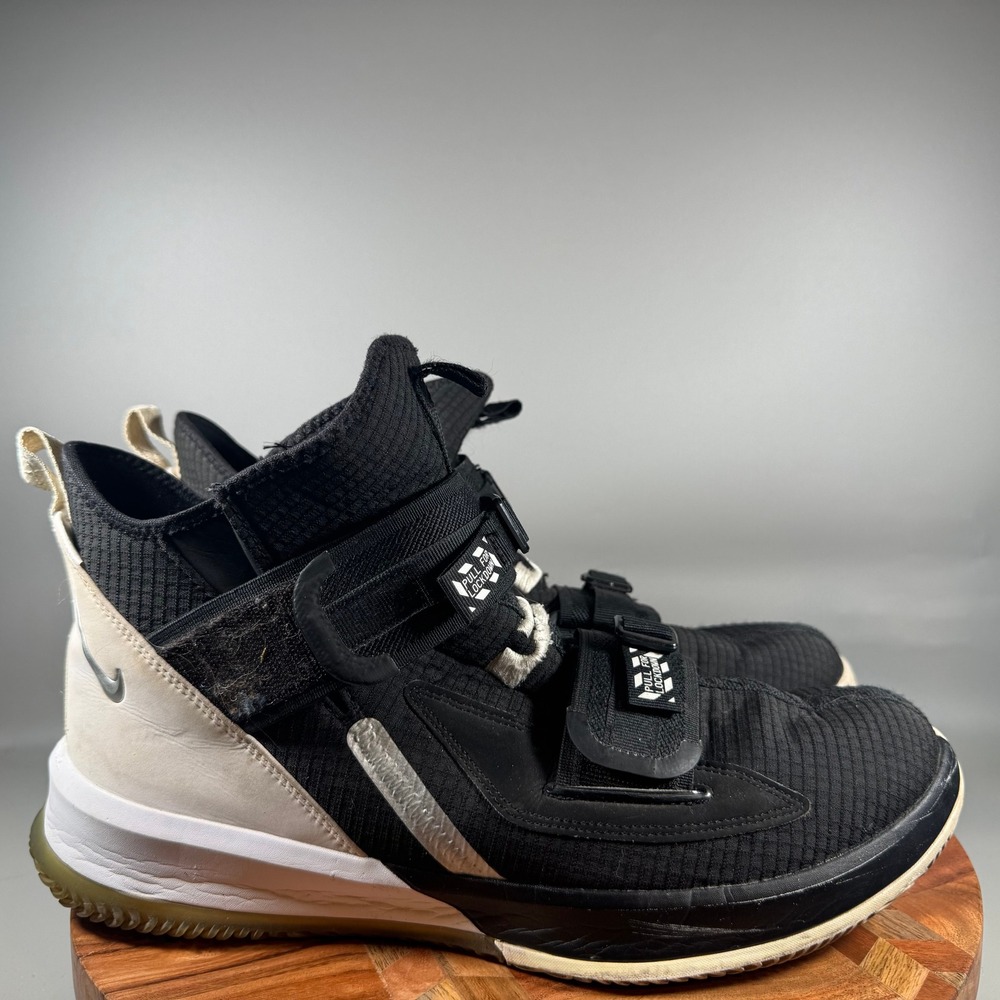 Nike LeBron Soldier 13 SFG Black White Gold Basketball Shoes AR4225-001 Mens 14